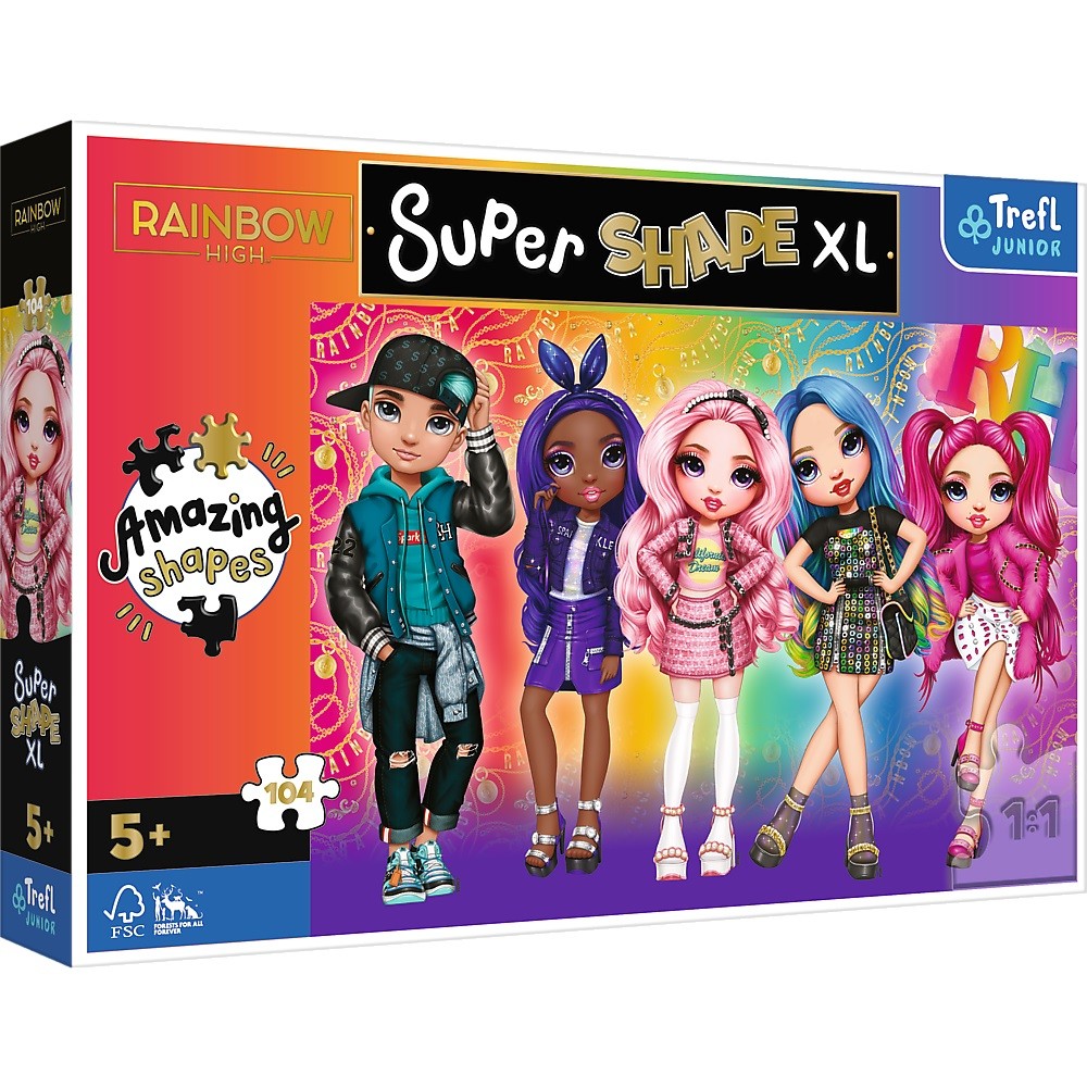 Trefl Пазл 104 элемента XL Super Shape Dolls Rainbow High - Smartech.ee